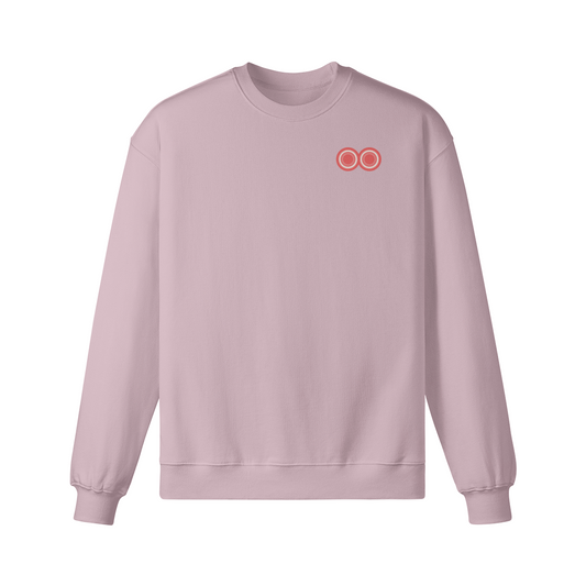 Burchy Burgers Sweatshirt in soft pink with retro-inspired back print and terrace culture flair.