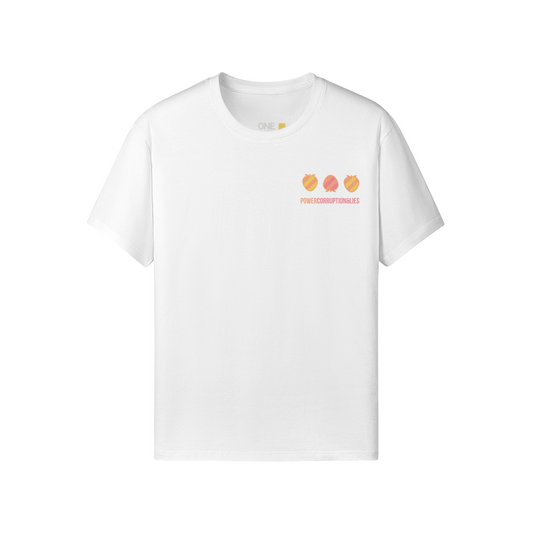 Factory Strawberry T-shirt with minimalist strawberry graphics inspired by Factory Records and New Order.